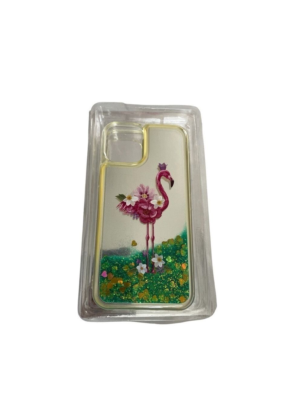 iPhone 12 Pro Flamingo Design Phone Case Pink and Green
